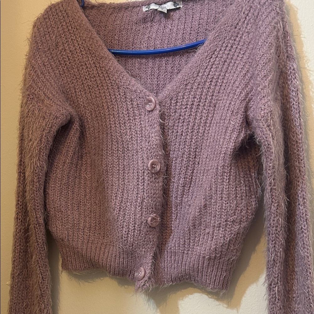 Iris Lavender Button-Up Cardigan